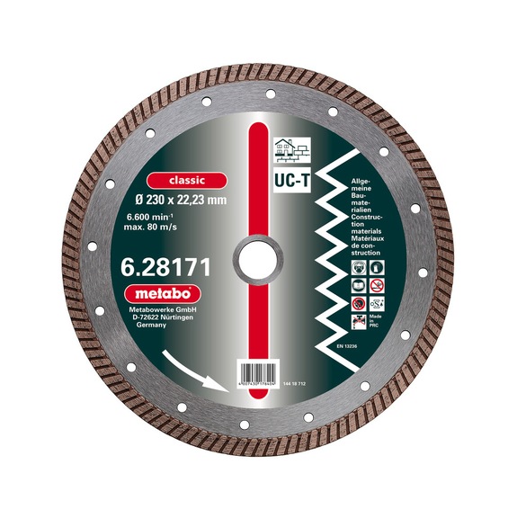 METABO Diamond cutting blade 180x22 23 mm classic UC-T 628170000 - Diamond cutting blade