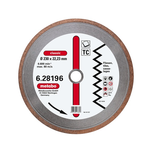 METABO Diamond cutting blade 230x22.23 mm TC 628196000 - Diamond cutting blade