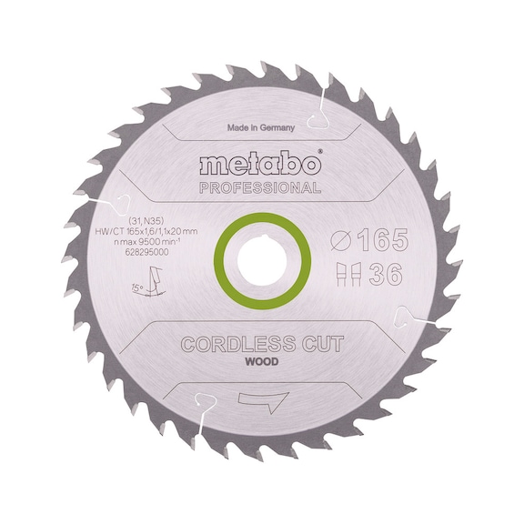 METABO Sägeblatt CordlessCutProf 165x20 36WZ 15 Grad 628295000 - Kreissägeblatt (Maschinen-)