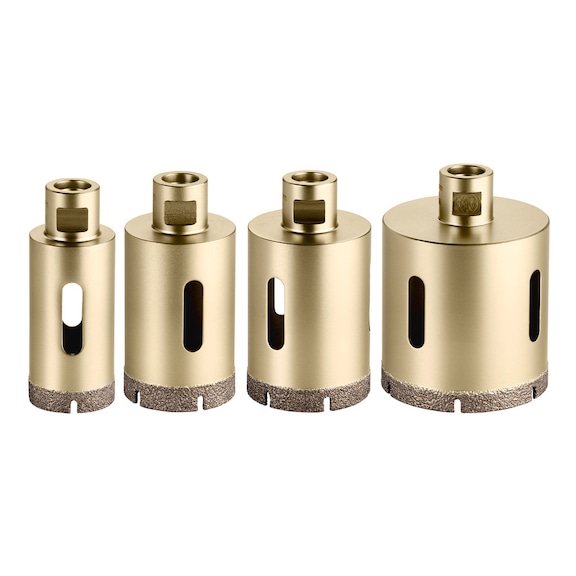 METABO Tile diamond core bit set Dry 4-piece M 1x35 /40 /50 /68mm 628319000 - Tile drill bit