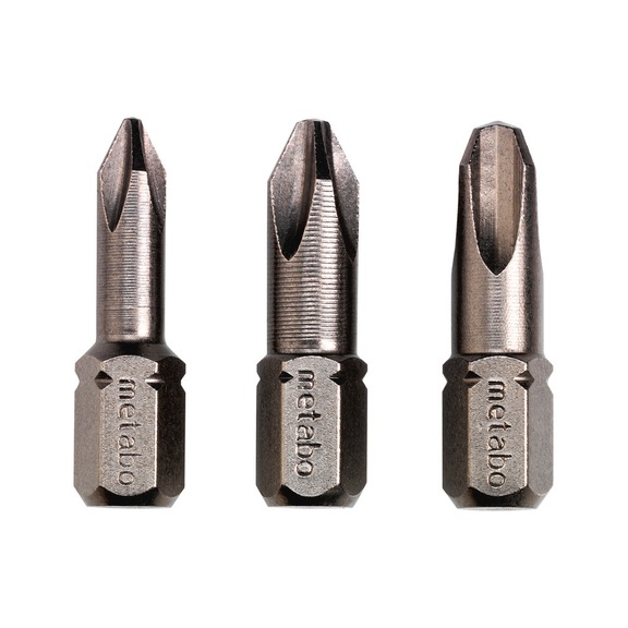 METABO bits set Phillips size 1/2/3/25 mm torsion 3-piece 628537000 - Bit for Phillips screws