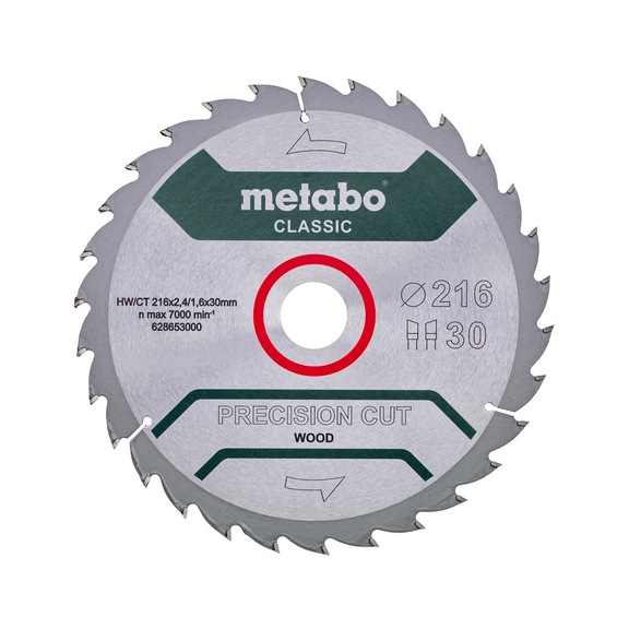 METABO Sägeblatt 216x2,4/1,6x30 Z30 WZ 22 Grad /B 628653000 - Kreissägeblatt (Maschinen-)