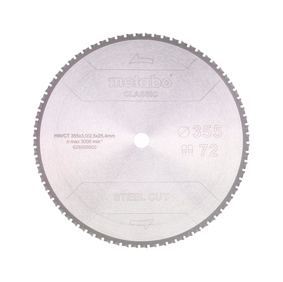 METABO Saw blade 355x25,4 Z72 FZ/FA 4 degrees 628669000 - Circular saw blade (machine)