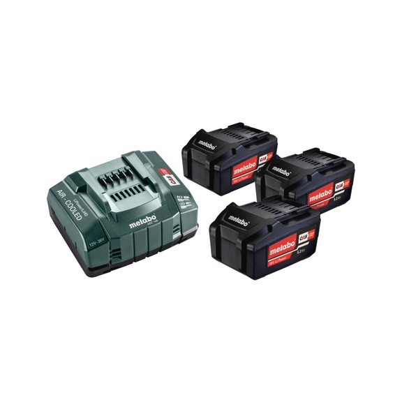 METABO Basis-Set 3 x LiPOWER Akkupack 18 V/5,2 Ah Schnellladegerät ASC 145 - Akku-Ladegerät (Elektrowerkzeug)