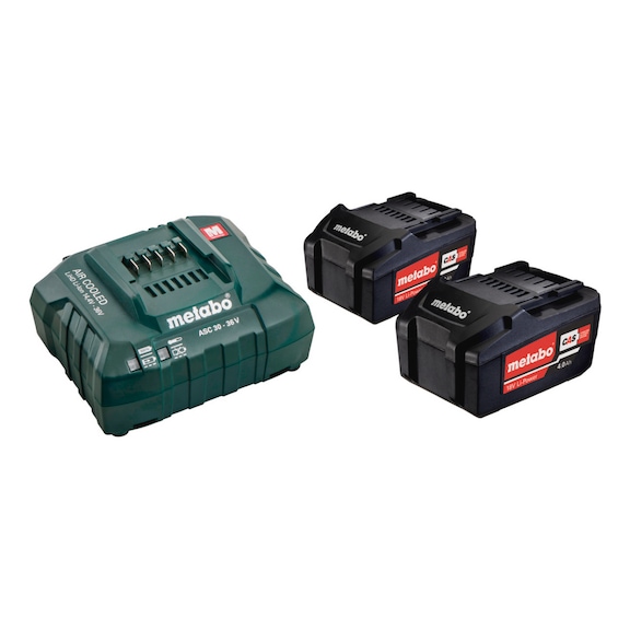 METABO basic set 2 x LiPOWER battery pack 18 V/4.0 Ah charger ASC 55 685050000 - Battery charger (power tool)
