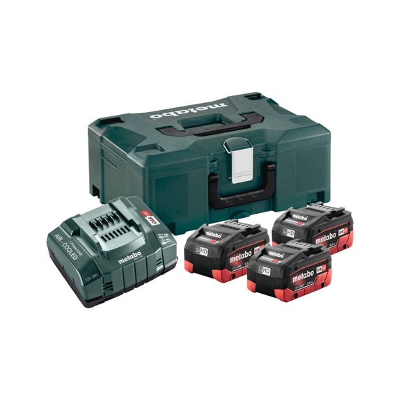 METABO Basis-Set Set 3 x Akku LiHD 5.5 Ah metaBOX Schnellladegerät ASC 145 - Akku-Ladegerät (Elektrowerkzeug)