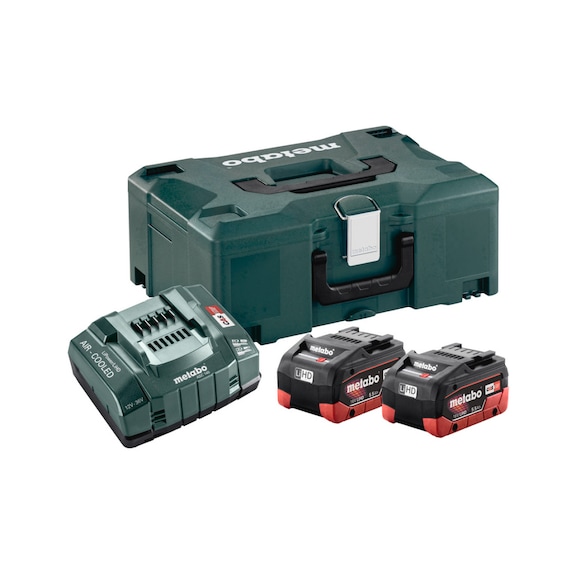METABO Basis-Set 2 x LiHD Akkupack 18 V/5,5 Ah Ladegerät ASC 145 metaBOX 145 - Akku-Pack (Elektrowerkzeug)