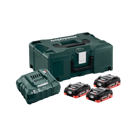 METABO basic set 3 x LiHD battery pack 18 V/4.0 Ah. Charger ASC 55. metaBOX 145 - Battery pack (power tool)