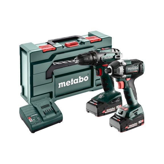 METABO Combo Set cordless drill/impact wrench/2 battery packs/charger/metaBOX - Power tool set