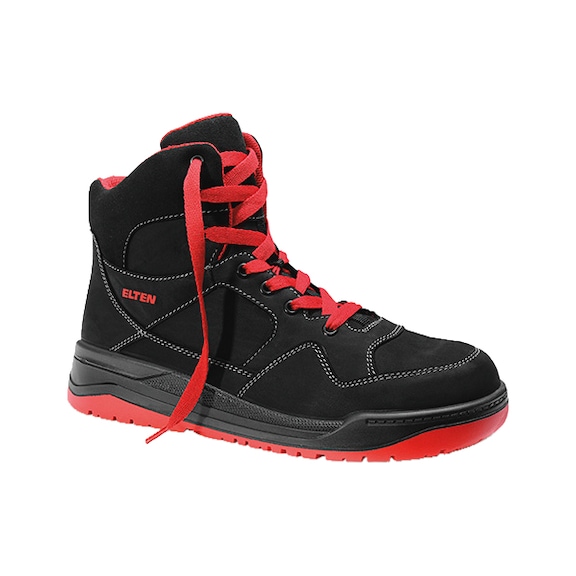 ELTEN safety lace-up boots MAVERICK black-red Mid ESD S3S 763391-41 Size 41 - Safety lace-up boot MAVERICK black-red Mid ESD S3S