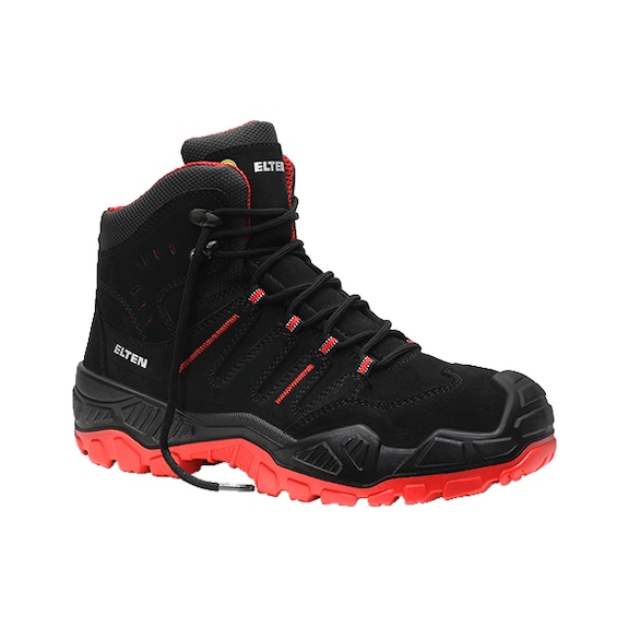 ELTEN safety lace-up boot QUENTIN black-red Mid ESD S3S 763801-45 Size 45 - Safety lace-up boot QUENTIN black-red Mid ESD S3S