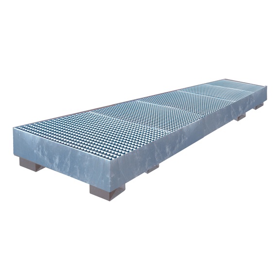 EICHINGER collection tray straight side walls with grating 4 drums hot-dip galv. - Collection trays 3012 with straight side walls
