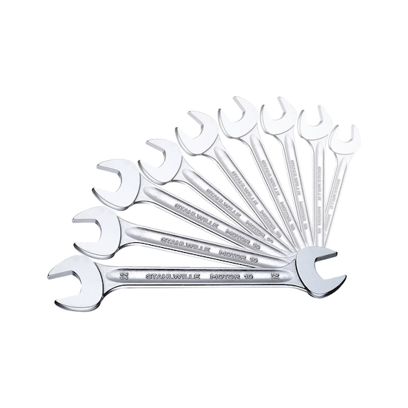 STAHLWILLE double open-end wrench set MOTOR 10/9N in box 9-piece 96400314 - Double open-end wrench set