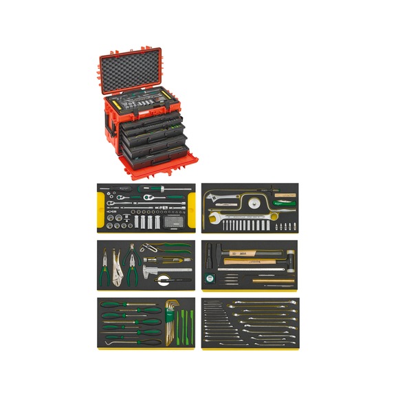STAHLWILLE Line Maintenance Set 13214/1 WT/LR 381x581x455 mm 163-teilig 98814930 - Werkzeugsortiment