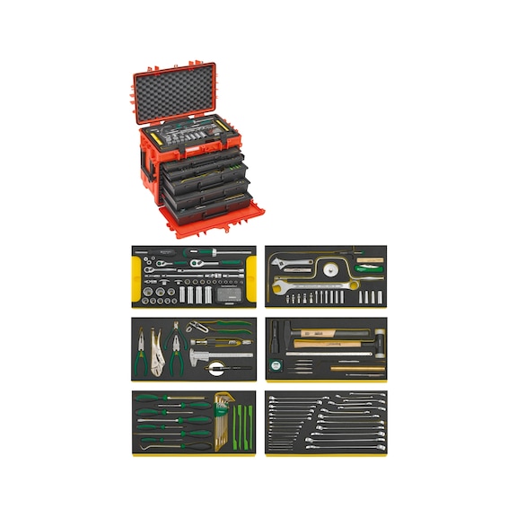 STAHLWILLE Line Maintenance Set 13214A/1 WT/LR 381x581x455mm 163-pieces 98814935 - Tool assortment
