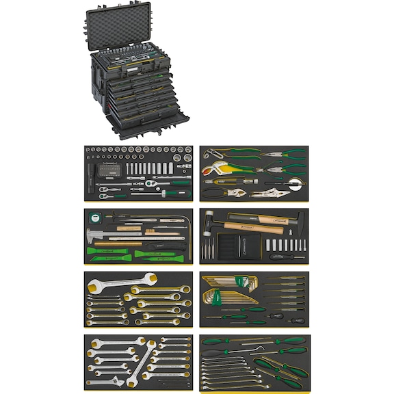 STAHLWILLE AOG kit for aircraft 13221 WT/TS 381x581x455 mm 206-pieces 98814915 - Tool assortment