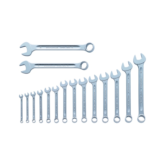 STAHLWILLE Ringmaulschlüssel-Satz OPEN BOX 13 7 - 24mm 16-teilig 96400816 - Ringmaulschlüsselsatz