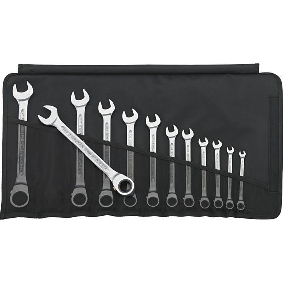STAHLWILLE Ratchet ring wrench set OPEN RATCH 17A 12-piece 96411713 - Ratchet ring wrench set