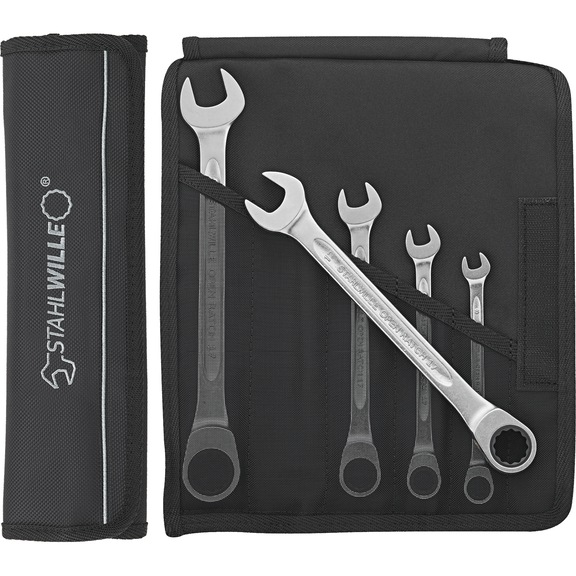 STAHLWILLE Ratchet ring wrench set OPEN RATCH 17F/66-piece 96411708 - Ratchet ring wrench set