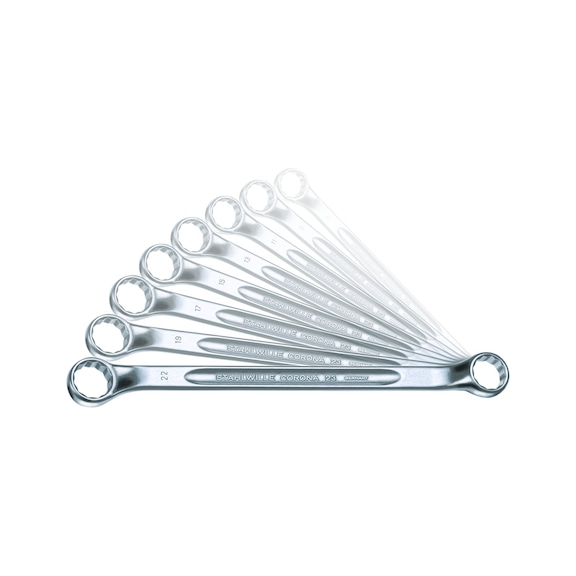STAHLWILLE CORONA 23/8 double ring spanner set 6x7-20x22 mm 8 pieces 96410704 - Double ring spanner set