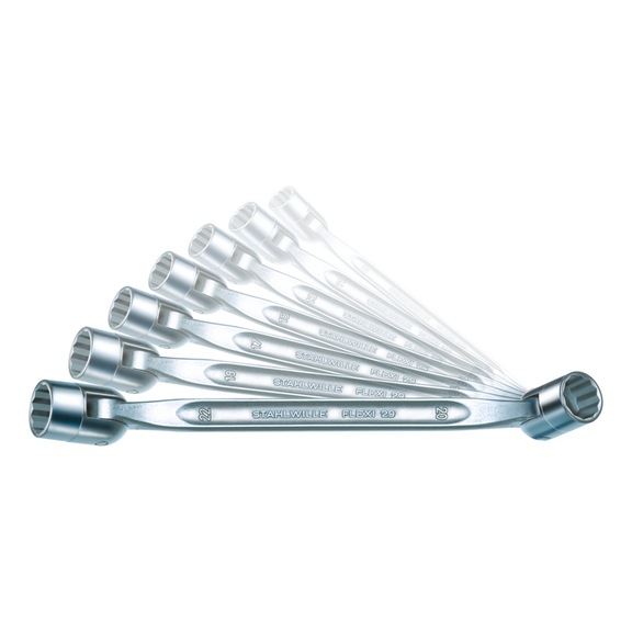 STAHLWILLE Doppelgelenkschlüssel-Satz FLEXI 29 8x9-20x22 mm 7-teilig 96430101 - Doppelgelenkschlüsselsatz