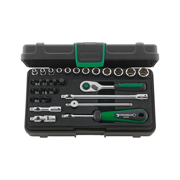 STAHLWILLE Socket wrench set 40/24/6QR KN 1/4 inch 30-piece 96011182 - Socket wrench set 1/4"