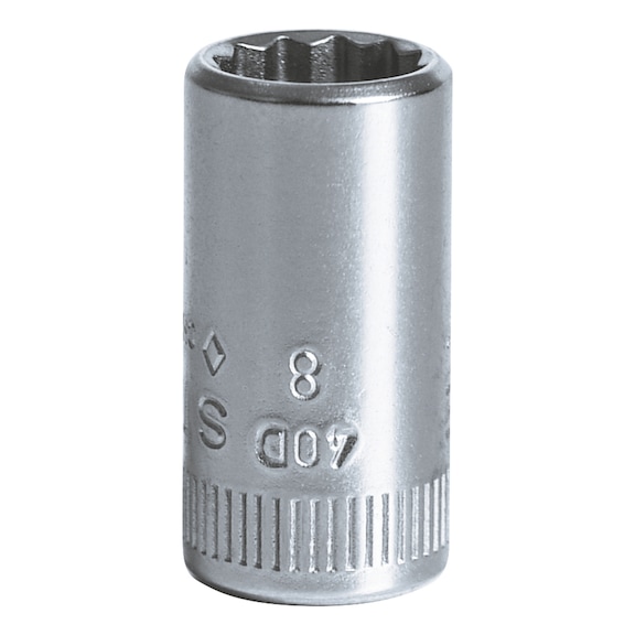STAHLWILLE Sockets 40D 1/4 inch AF 8 mm L.23 mm 01030008 - Socket 1/4" (hexagon socket)