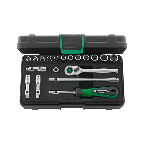 STAHLWILLE Socket set 40AD/12/7QR KN SG 1/4 inch 19-piece 96015208 - Socket wrench set 1/4"