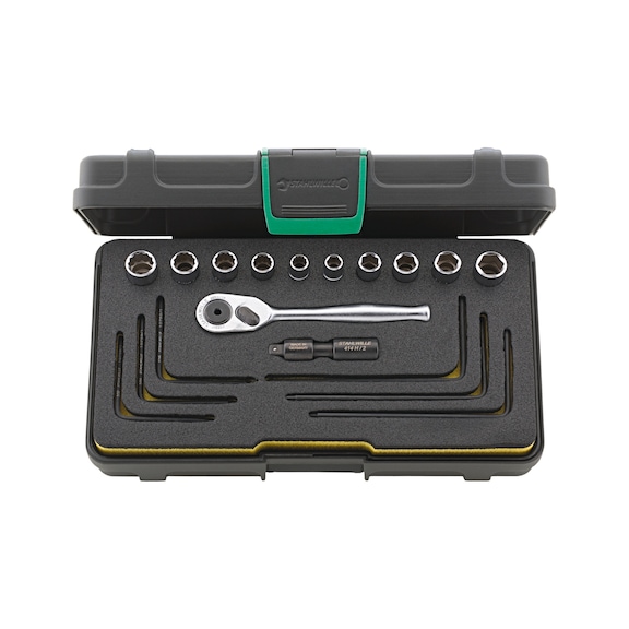 STAHLWILLE Hi-Lok socket wrench set 40A/40AD/16/2 1/4 inch 18-piece 96016304 - Socket wrench set 1/4"