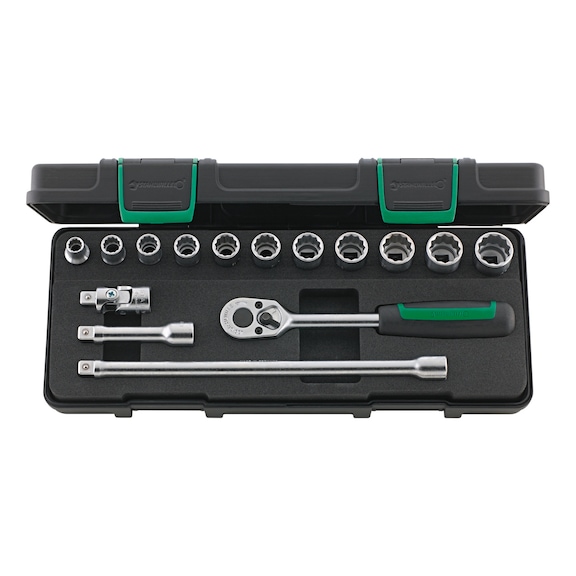 STAHLWILLE Socket set 45/11/4 KN 3/8 inch 15-piece 96021109 - Socket wrench set 3/8"