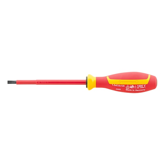 STAHLWILLE Electrician's screwdriver DRALL 4660 VDE 1 x 5.5 mm L.125 mm 46603055 - VDE electrician's slotted screwdrivers DRALL+ 4660 VDE