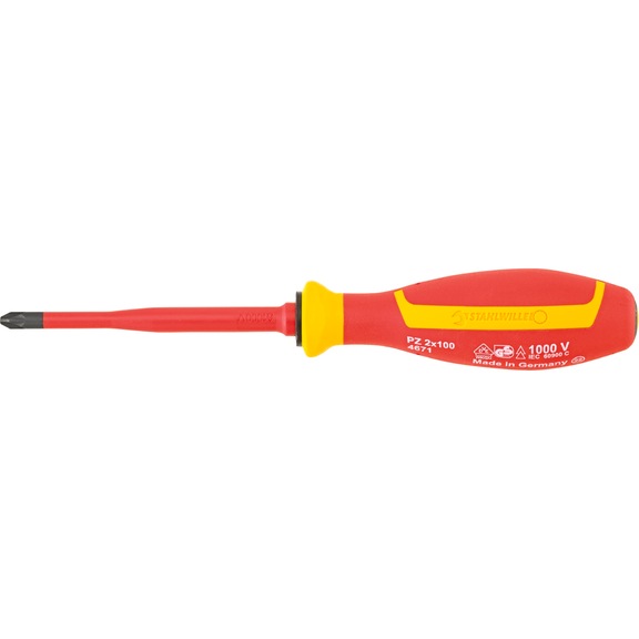STAHLWILLE VDE-Kreuzschlitzschraubendreher 4671 VDE Gr. PZ2 L.100 mm 46713002 - Kreuzschlitzschraubendreher