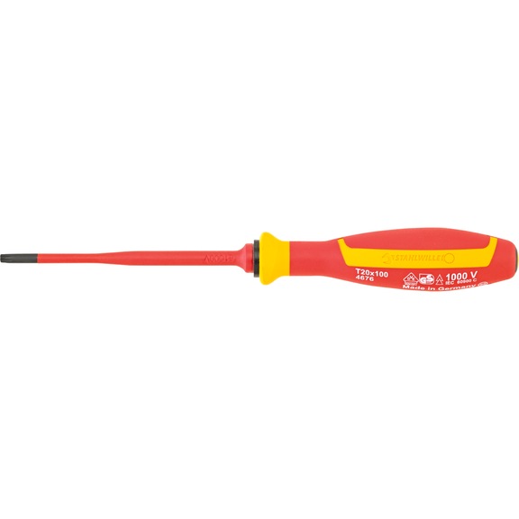 STAHLWILLE TX screwdriver 4676 VDE T20 L.100 mm 46763020 - Hexagon socket screwdriver