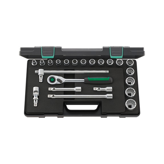 STAHLWILLE Socket set 50/16/6QR KN 1/2 inch 22-piece 96031446 - Socket wrench set 1/2"