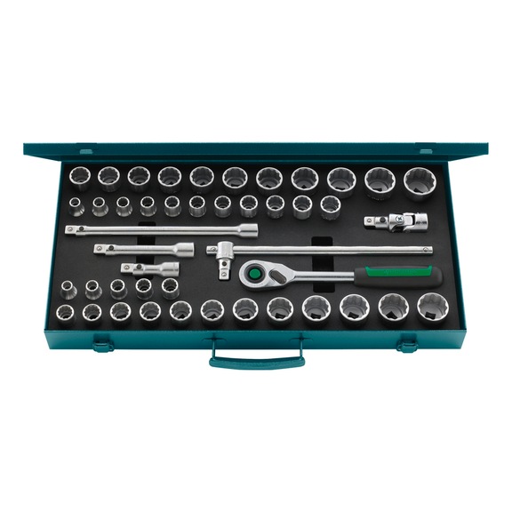 STAHLWILLE Socket wrench set 50MA/39/6QR 1/2 inch 45-piece 96030107 - Socket wrench set 1/2"