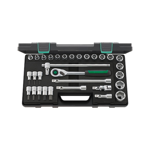 STAHLWILLE QR socket wrench set 52/54/25/6QR KN 1/2 inch 31 pcs. 96031240 - Socket wrench set 1/2"