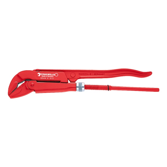 STAHLWILLE Corner pipe wrench 6549 jaw w.62 mm l.445 mm head red lacquered 65490420 - Pipe wrench