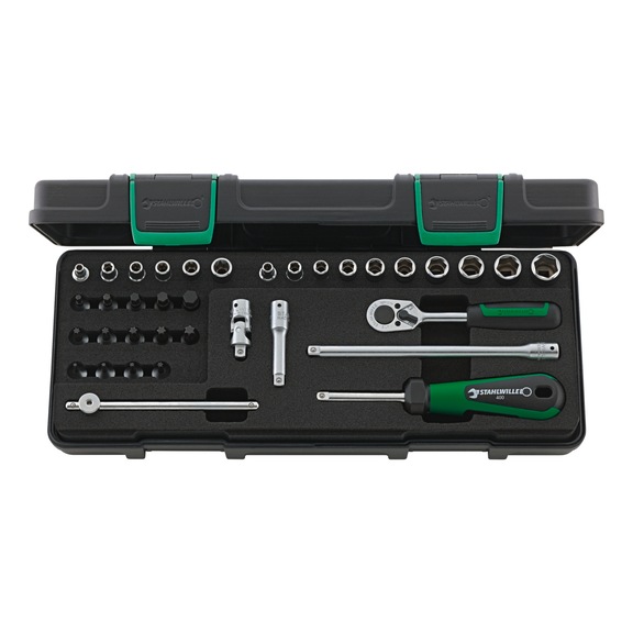 STAHLWILLE Socket wrench set 88TX KN 1/4 inch 36-piece 98819801 - Socket wrench set 1/4"
