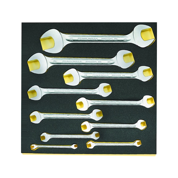 STAHLWILLE Double open-end wrench set MOTOR TCS 6x7-30x32 mm 10-piece 96838182 - Double open-end wrench set