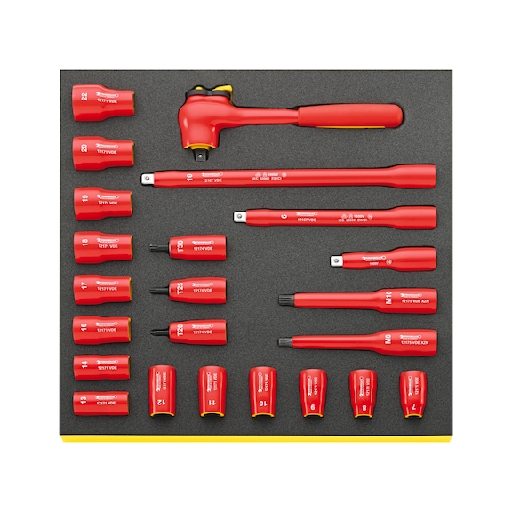 STAHLWILLE VDE socket wrench set TCS 12171/19/4 VDE 23-piece 96830041 - Tool assortment