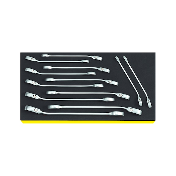 STAHLWILLE ratchet ring wrench set OPEN RATCH 8 - 19mm 12-piece 96830649 - Ratchet ring wrench set