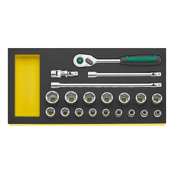 STAHLWILLE Socket set TCS 456/16/4MF QR 3/8 inch 20-piece 96830371 - Socket wrench set