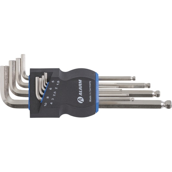 ALARM Ball-head hex key L-wrench set SW 1.5-10 9-piece 56041500 - Hexagon angle screwdriver set