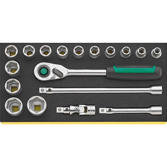 STAHLWILLE Socket wrench set TCS 52/14/4QR 1/2 inch 18-piece 96830352 - Socket wrench set