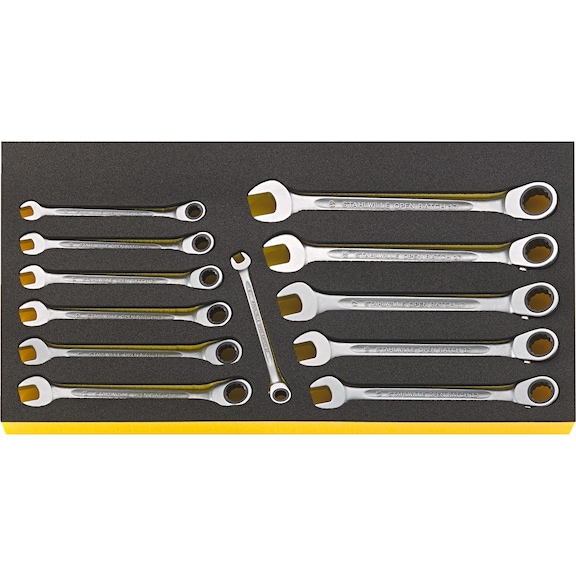 STAHLWILLE Ratchet ring wrench set OPEN RATCH TCS WT 12-piece 96830128 - Ratchet ring wrench set