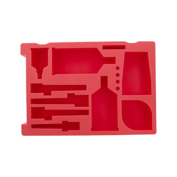 SATA foam insert, pink for 4 spray guns, incl. lid insert 133363 - Spray gun case