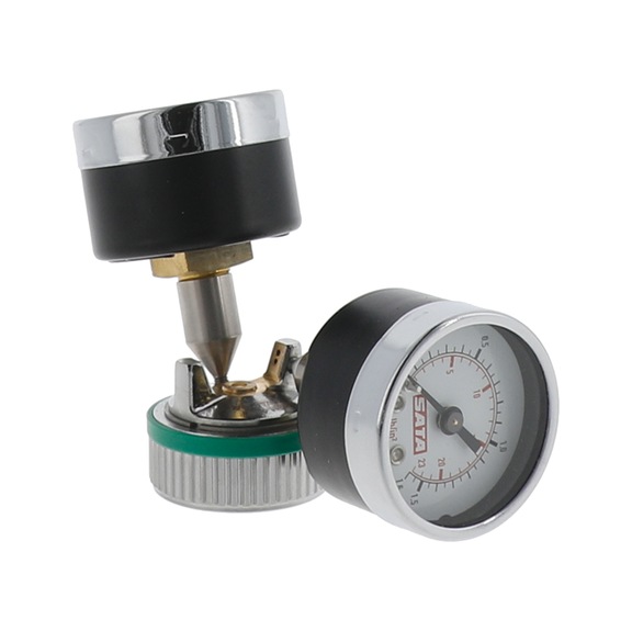 SATA test air nozzle 0.8 with 2 pressure gauges for SATAminijet 4400 B HVLP SR 206433 - Manual pressure measurement