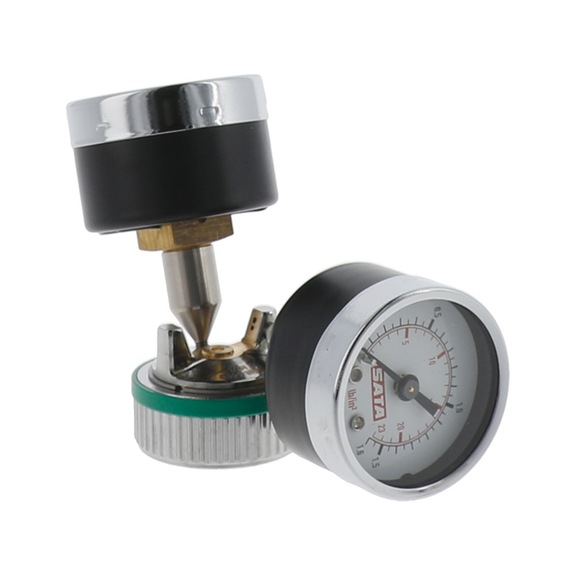SATA test air nozzle 1- 1.2 with 2 pressure gauges for SATAminijet 4400 B HVLP SR 206441 - Manual pressure measurement