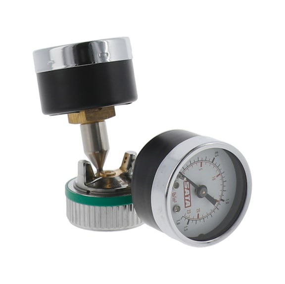 SATA test air nozzle 1.4 with 2 pressure gauges for SATAminijet 4400 B HVLP SR 206458 - Manual pressure measurement