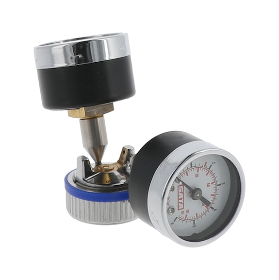 SATA test air nozzle 0.5 with 2 pressure gauges for SATAminijet 4400 B RP 206466 - Manual pressure measurement